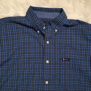 Chaps blue and brown long sleeved button up medium